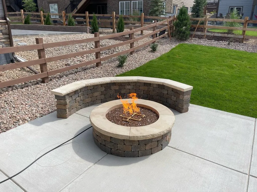 Outdoor fire pit installation Aurora CO